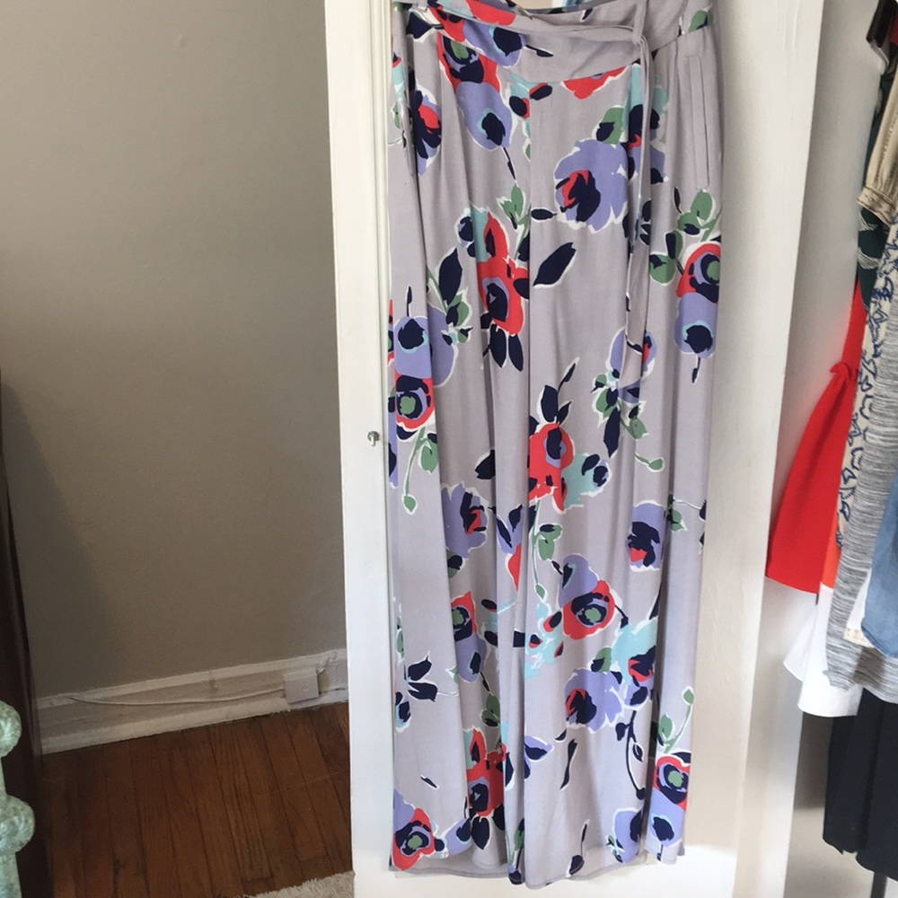 Anthropologie wide legged floral pants